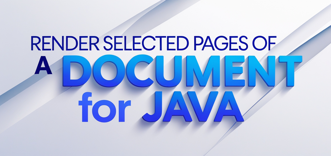 Render Selected Pages of a Document with GroupDocs.Viewer for Java